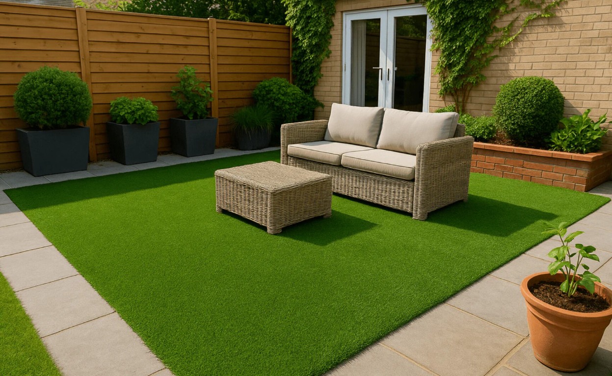 Beautiful artificial grass installation in San Ramon backyard